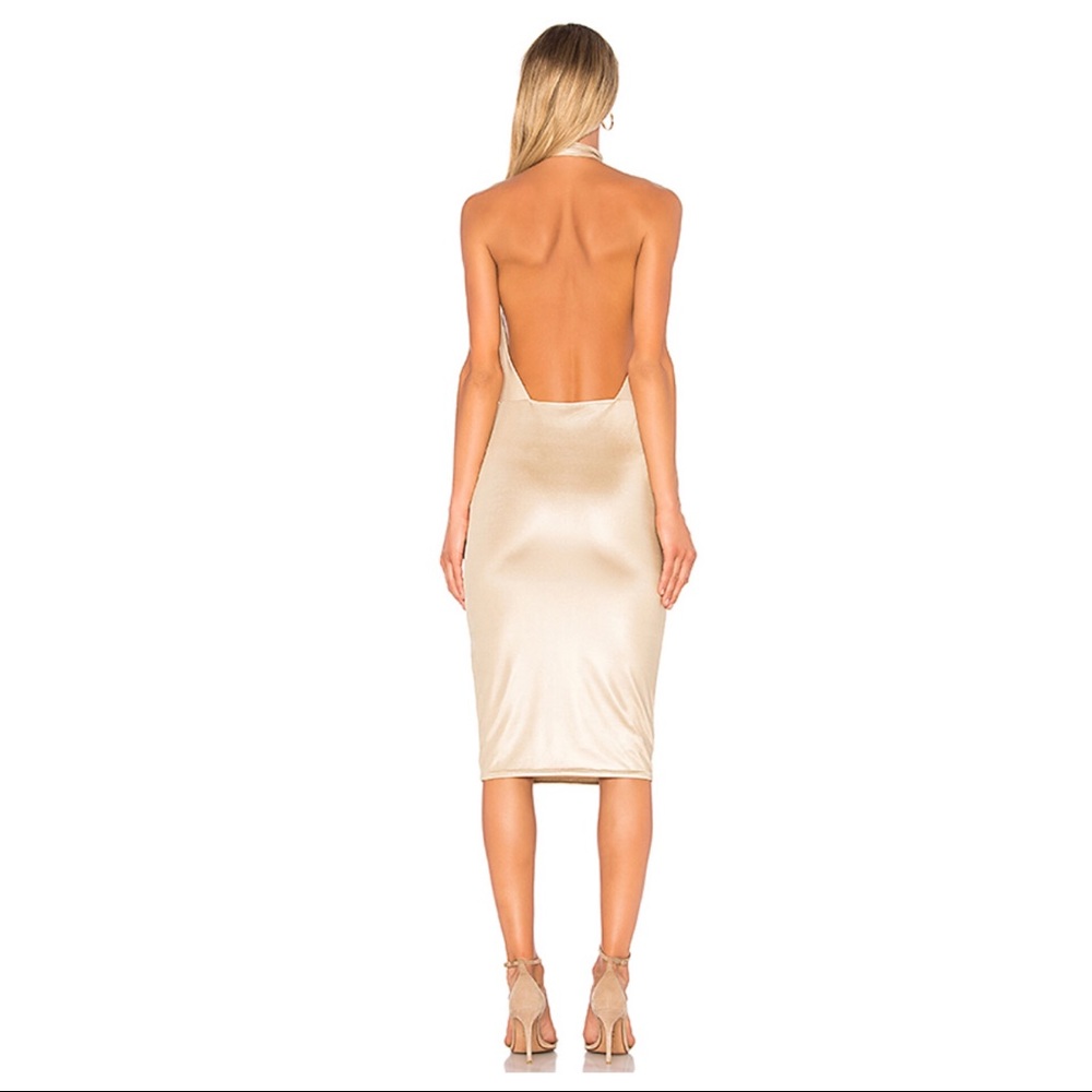 NBD COWL HALTER NECK MIDI BODYCON DRESS - Picture 4 of 8